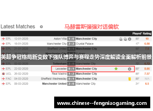 英超争冠格局新变数下强队博弈与赛程走势深度解读全面解析前景 英超争冠格局新变数下强队博弈与赛程走势深度解读全面解析前景